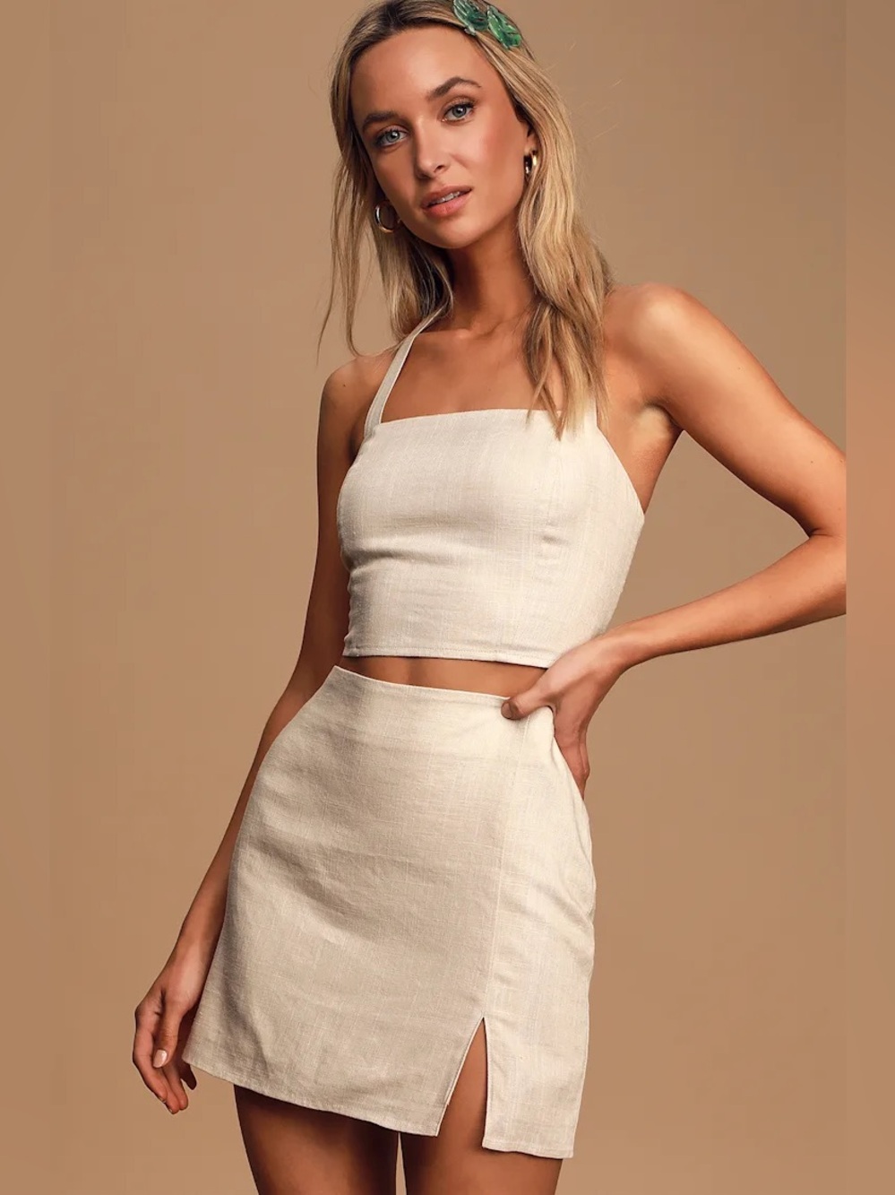 Lulu's Double Digits Linen Mini Skirt 💗NWT💗